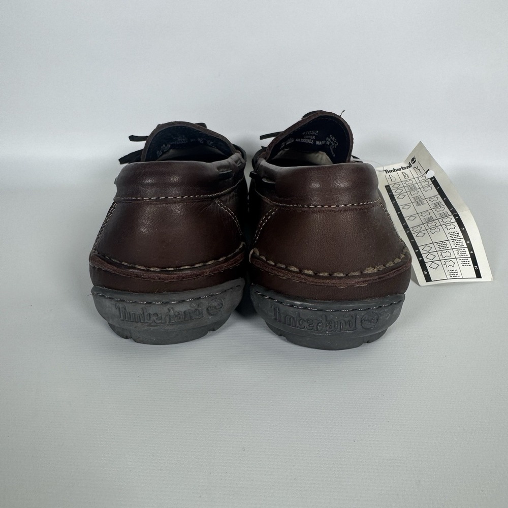 New Timberland Leather Loafers Womens Size 8 Dark Brown Lace Up Slip On - Picture 6 of 10
